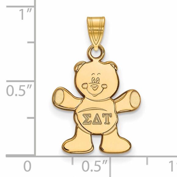14K Plated Silver Sigma Delta Tau Small Pendant - Picture 2 of 3
